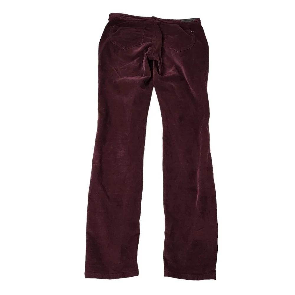 Max Mara Pants Womens 6 Burgundy‎ Corduroy Stretch Leggings Fit Weekend